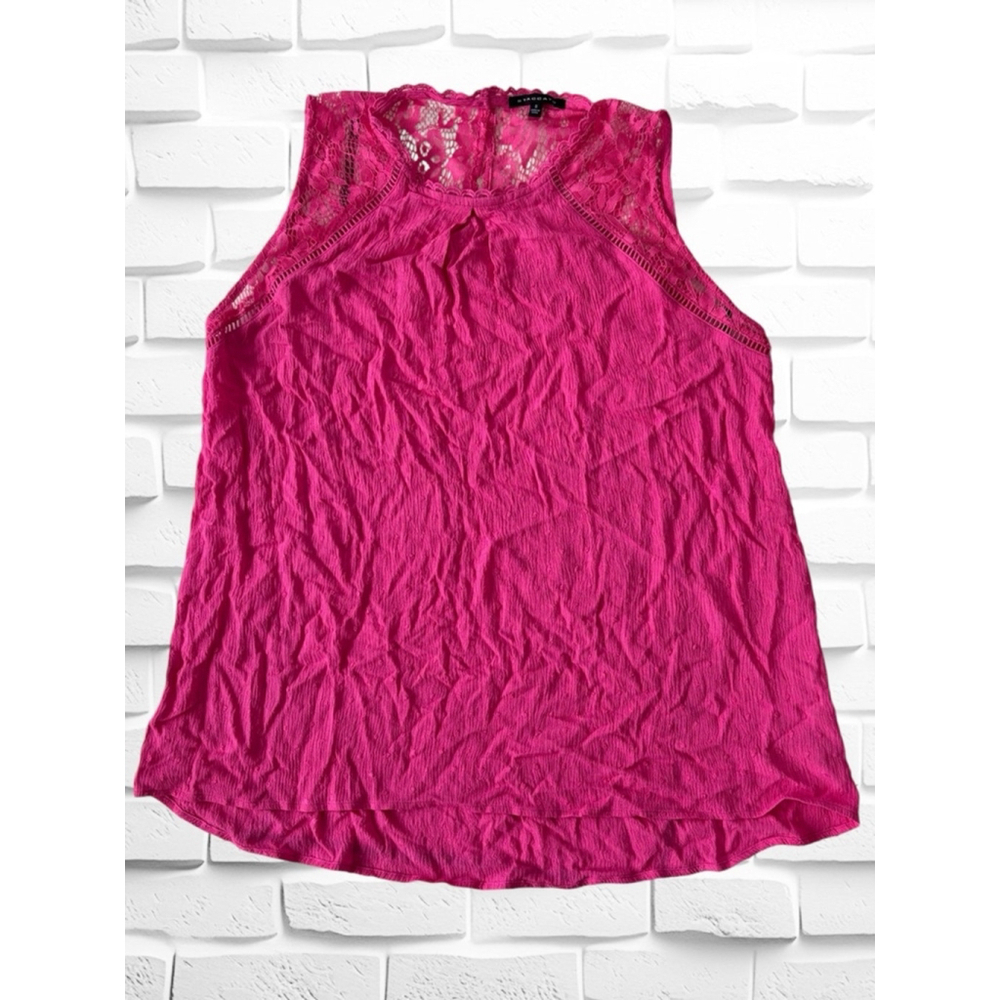 Staccato Women’s Small Pink Lacy Sleeveless Fairycore Cami Tank Top • Swiss Dots